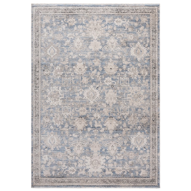 SAFAVIEH Grove Lieschen Traditional Floral Rug - Blue/Beige - 5'3" x 7'6"