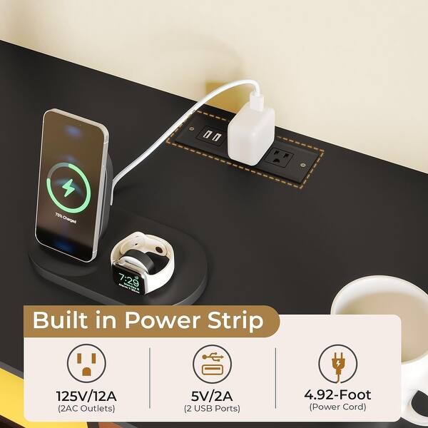 Dresser for Bedroom Storage Cabinet with Charging Station LED Light