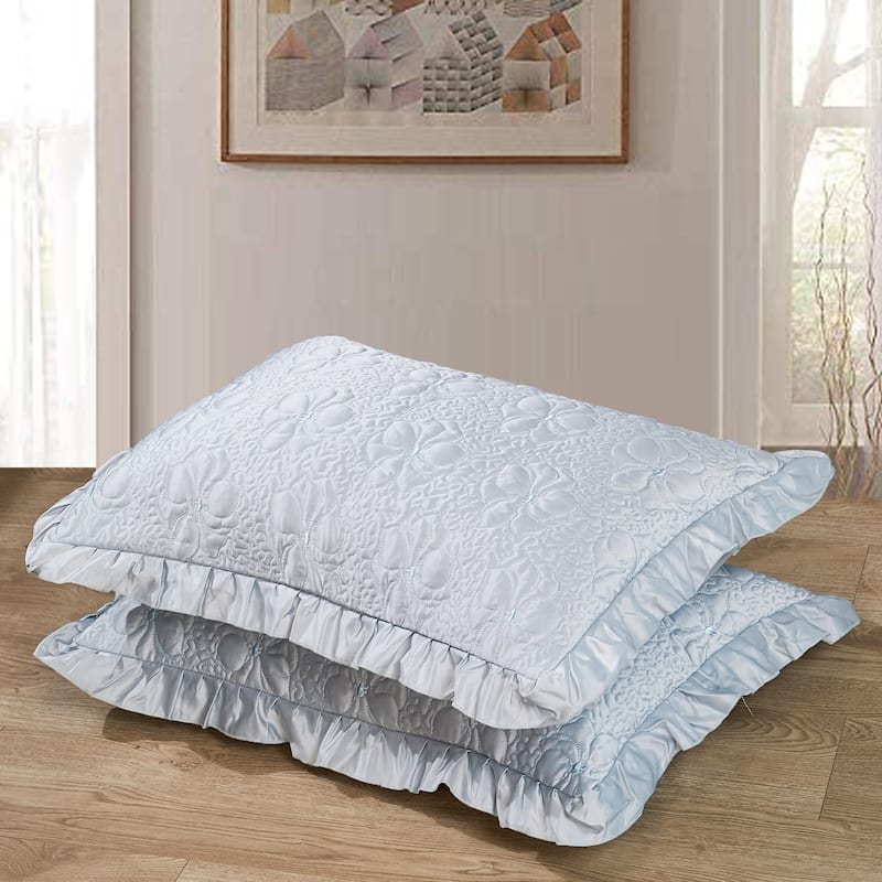 Serent Matte Satin Ruffle Bedspread Set