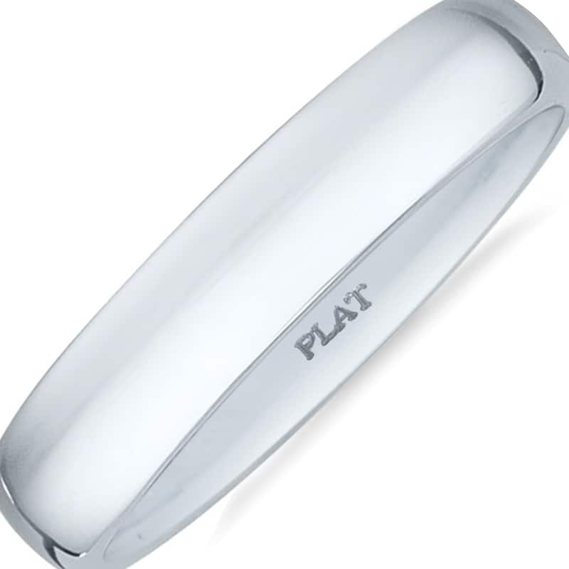 4mm Domed Comfort Fit Wedding Band in 950 Platinum
