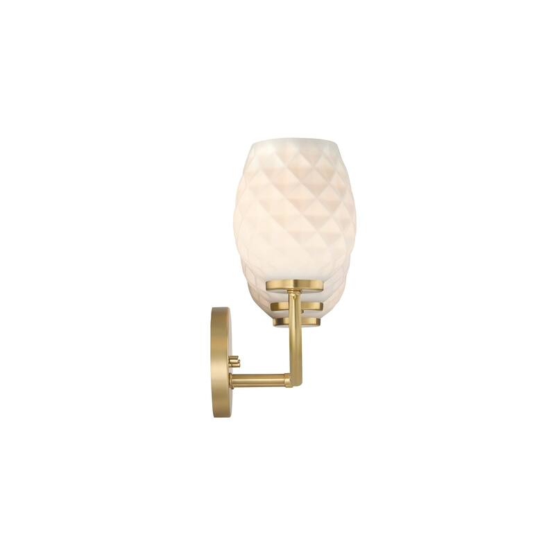 Dita 23 in. 3-Light Brushed Gold Vanity Light with Etched Opal Glass Shades