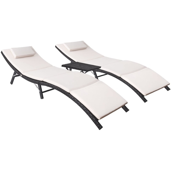 Folding wicker chaise sale lounge