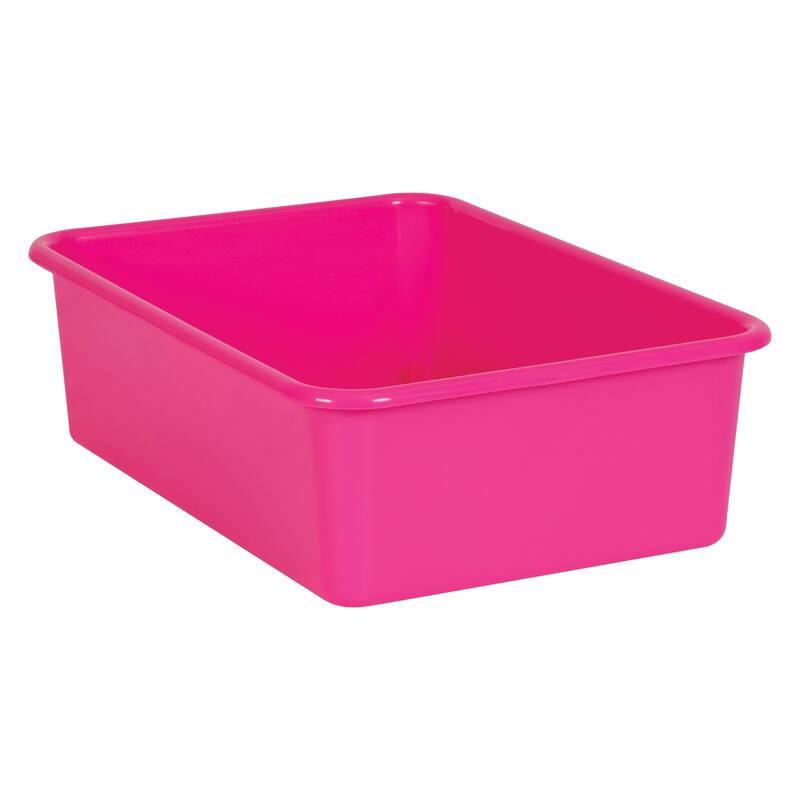 Teacher Created Resources Pink Large Plastic Storage Bin, Pack of 3