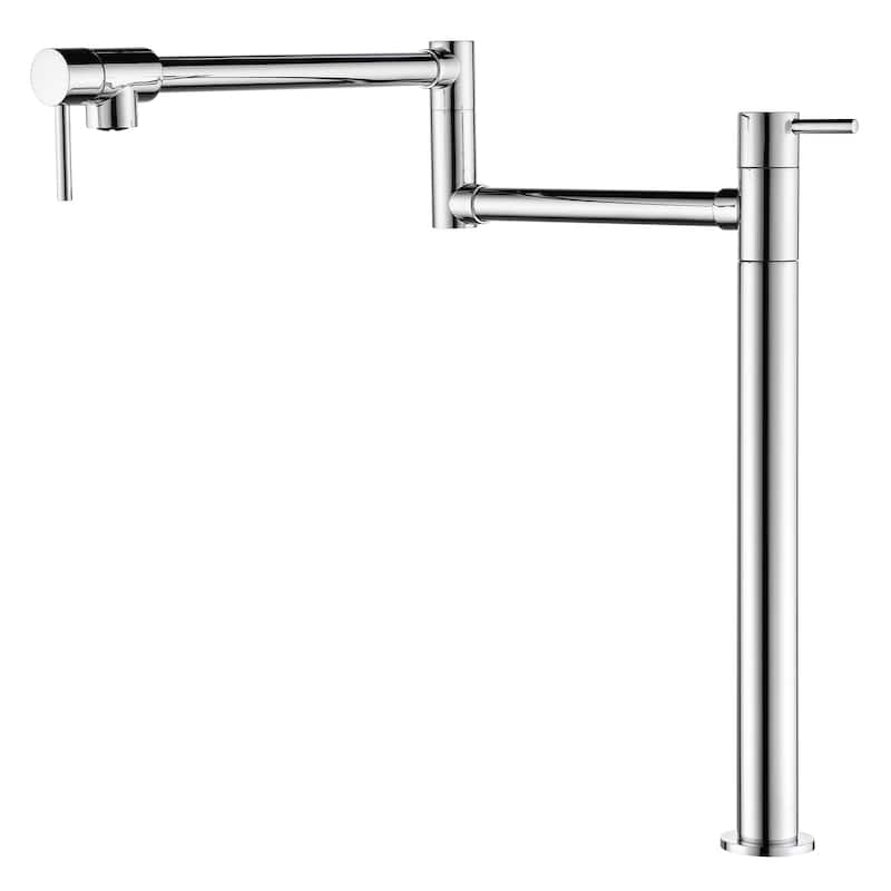 Deck Mount Pot Filler Faucet Brass Single Hole Brass Folding Double Joint Swing Arm Kitchen Sink Faucets