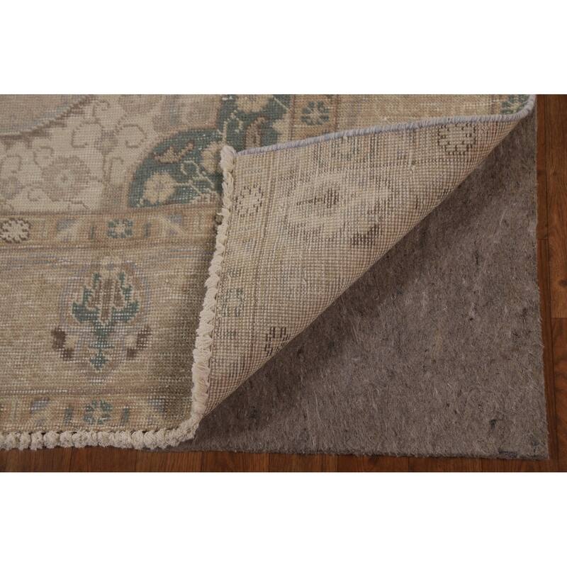 Vintage Distressed Tabriz Persian Rug Handmade Oriental Wool Carpet - 6'4" x 9'3"