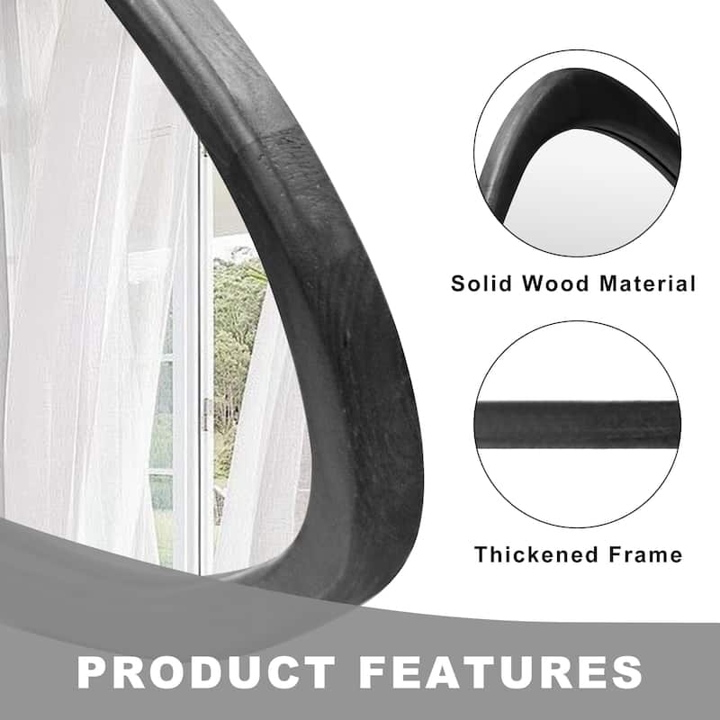 Irregular Mirror Asymmetrical Wood Wall Mirror