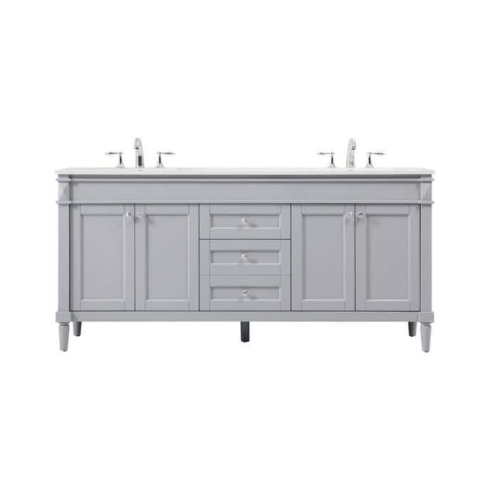 Elegant Lighting VF31872D Bennett 72" Free Standing Double Basin - Grey