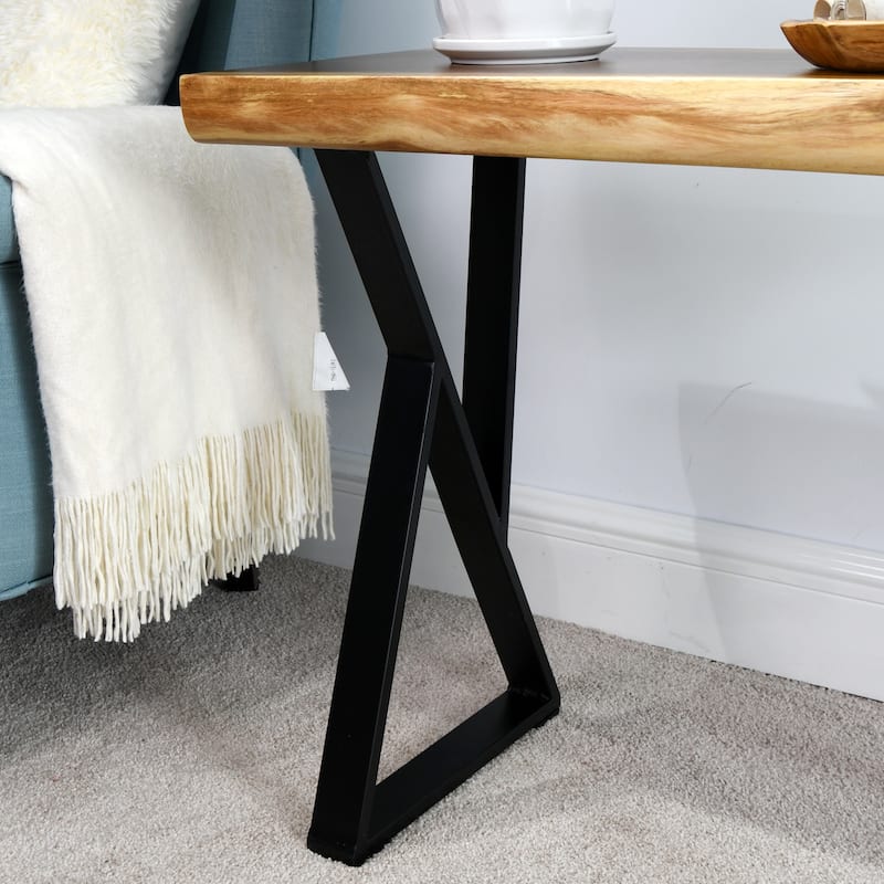 Natural Wood Rectangle Coffee Side Table 31"x14"x26"
