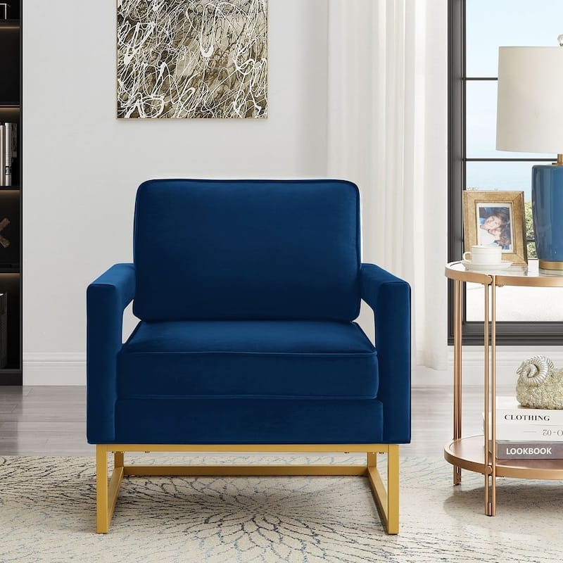 Accent Arm Chair with Gold Base