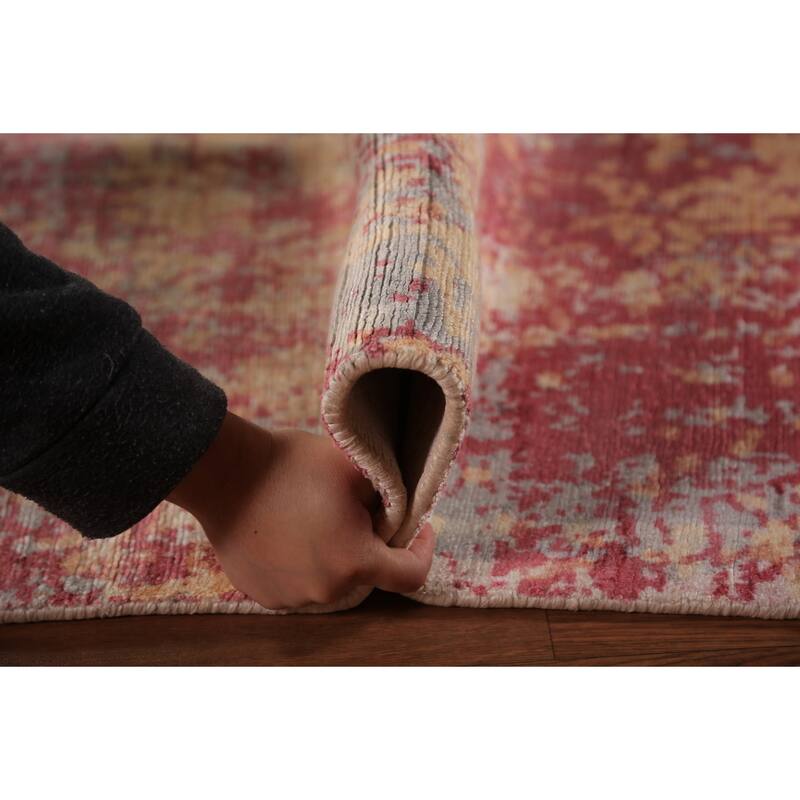 Contemporary Abstract Area Rug Hand-Knotted Wool Carpet - 7'11"x 10'3"