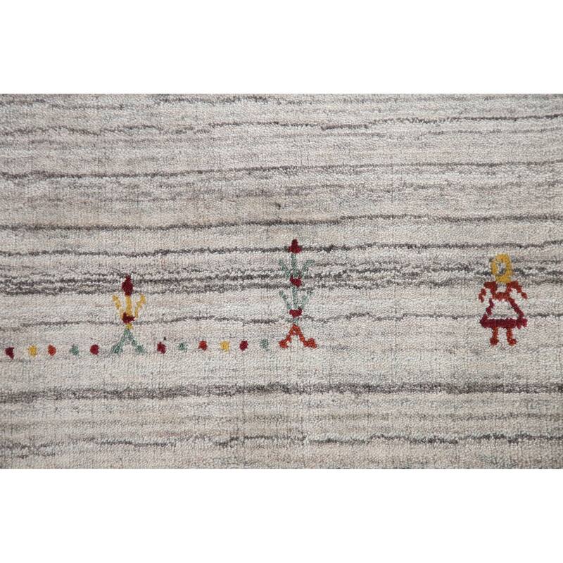 Handmade Gabbeh Indian Area Rug Hand-Knotted Wool Carpet - 8'0"x 9'11"