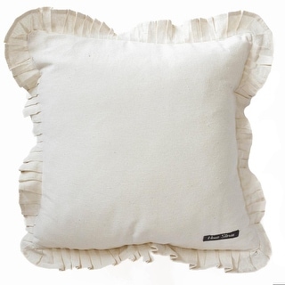 Square Cream With Ruffled Pleated Edges Cushion Cover - Bed Bath ...