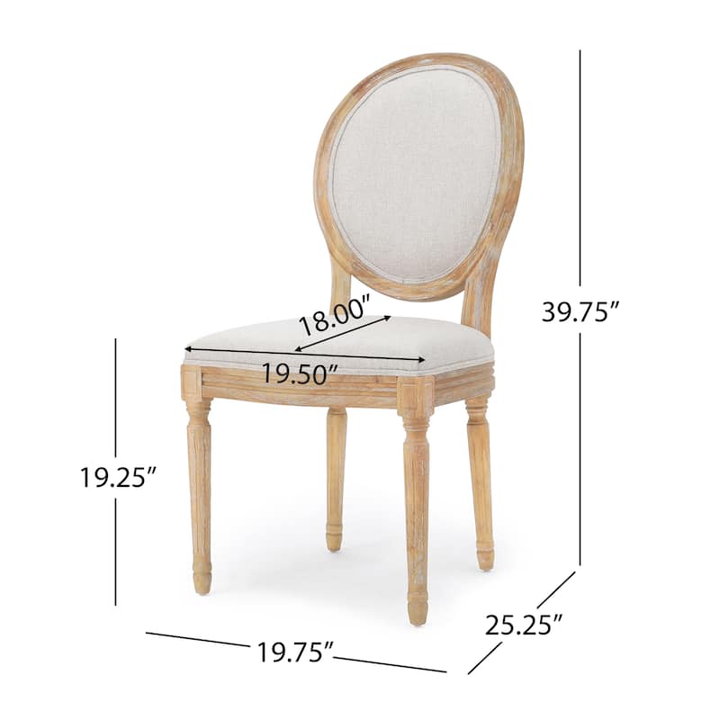 Phinnaeus French Country Fabric Dining Chairs (Set of 2) by Christopher Knight Home