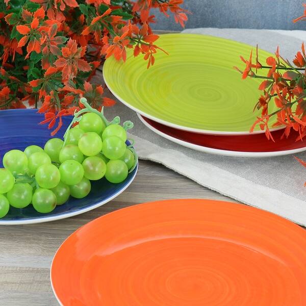 Hometrends Crenshaw 4 Piece 7.25 Inch Ceramic Salad Plate Set in Assorted Colors Bed Bath