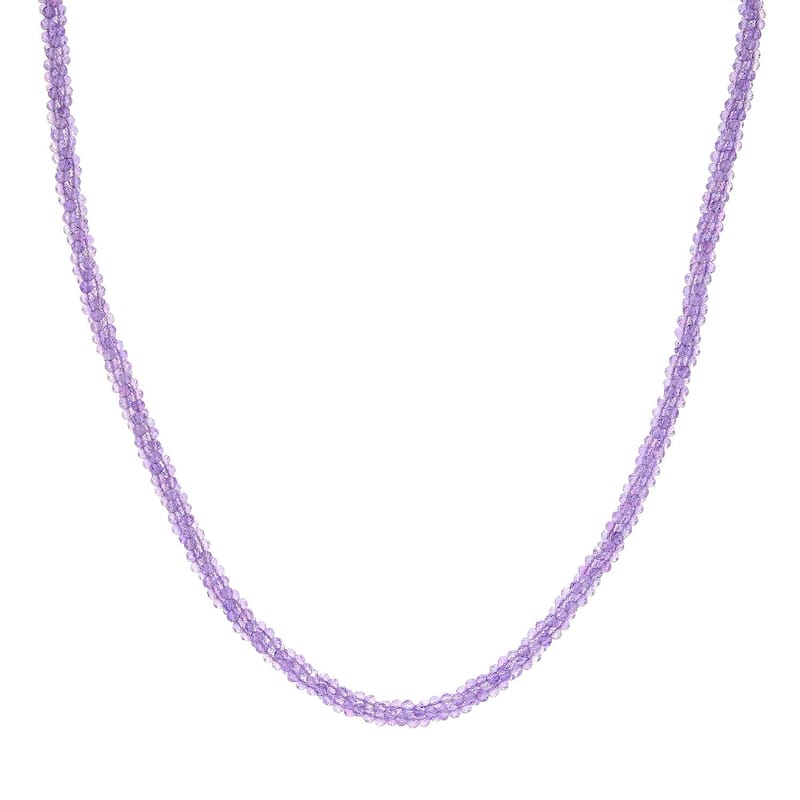 925 Sterling Silver multi gemstone Beaded Necklace