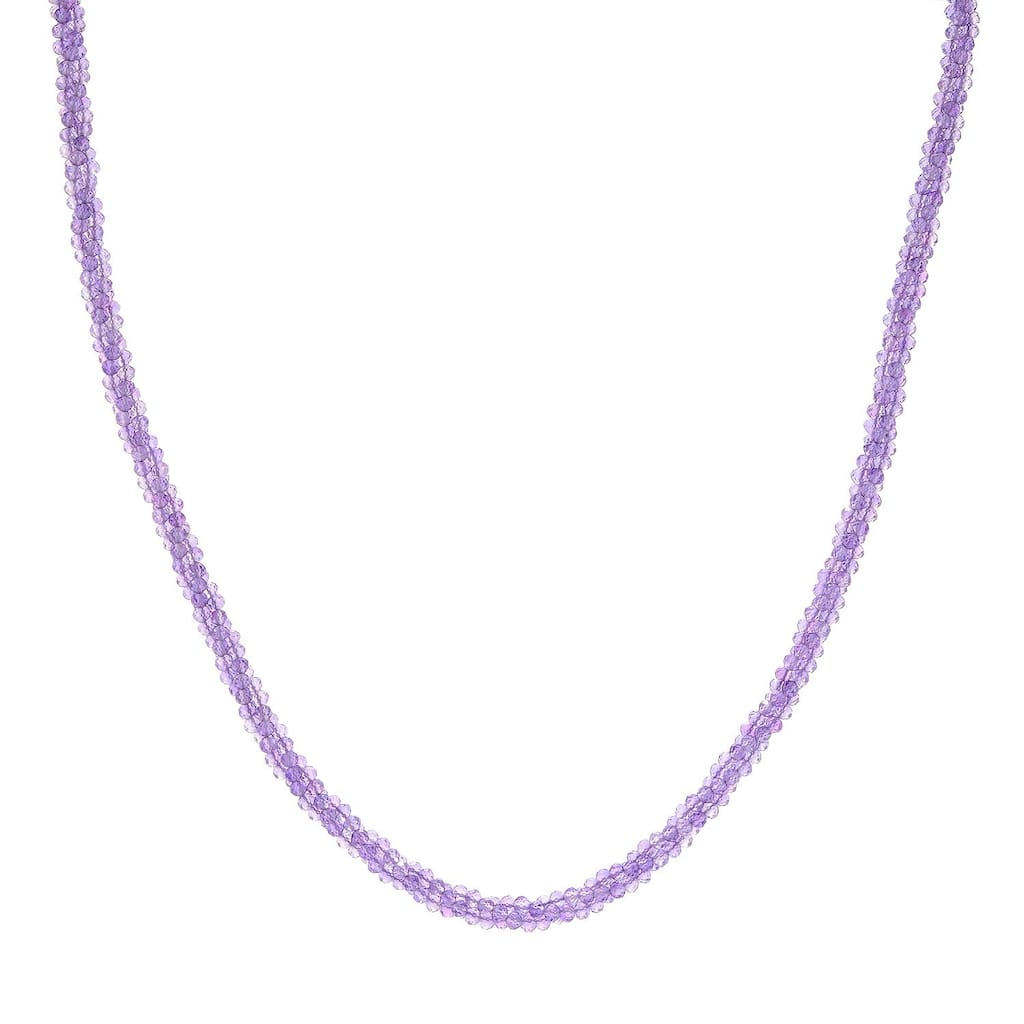 925 Sterling Silver multi gemstone Beaded Necklace