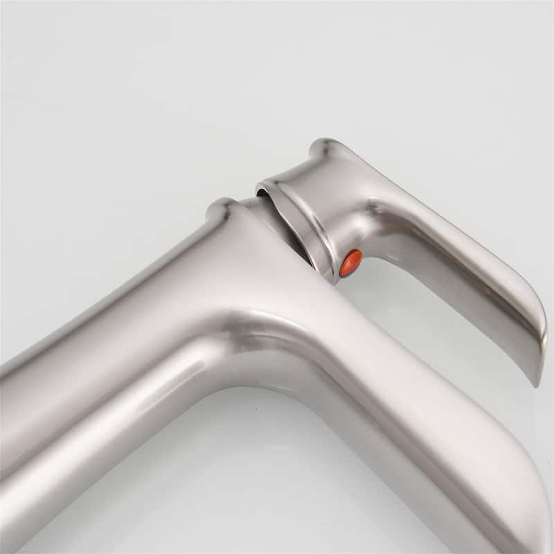 Single Handle Waterfall Bathroom Faucet with Drain Assembly Brass 1 Hole Modern Bathroom Sink Vanity Taps with Deck Plate