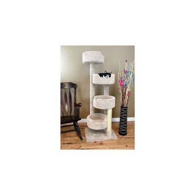 Large Cat Tower with Four Spacious Easy-to-Access Perches and Sturdy Base for Playful Indoor Cats