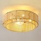 preview thumbnail 12 of 21, 19.69'' Boho Rattan Caged Ceiling Fan 19.29" - Rattan - Hardwired
