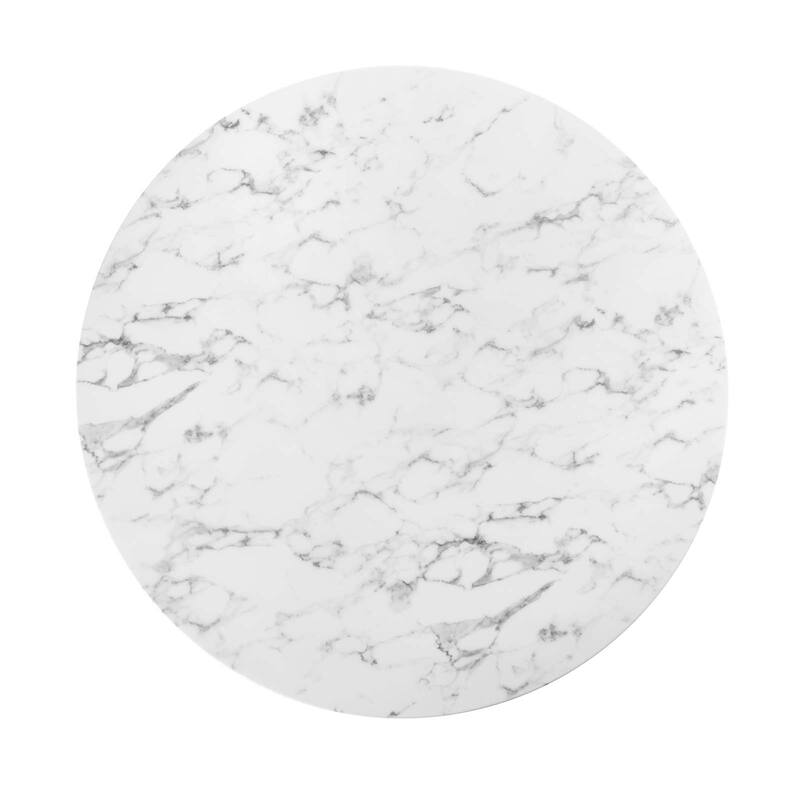 54" Round Artificial Marble Dining Table