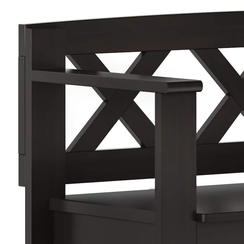 WYNDENHALL Halifax SOLID WOOD 36 inch Wide Transitional Small Entryway Storage Bench -  17"D x 36" W x 27.8"H