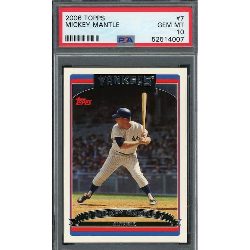 Mickey Mantle 2006 Topps Baseball Card #7 Graded PSA 10 GEM MINT - 8'6" x 11'6"
