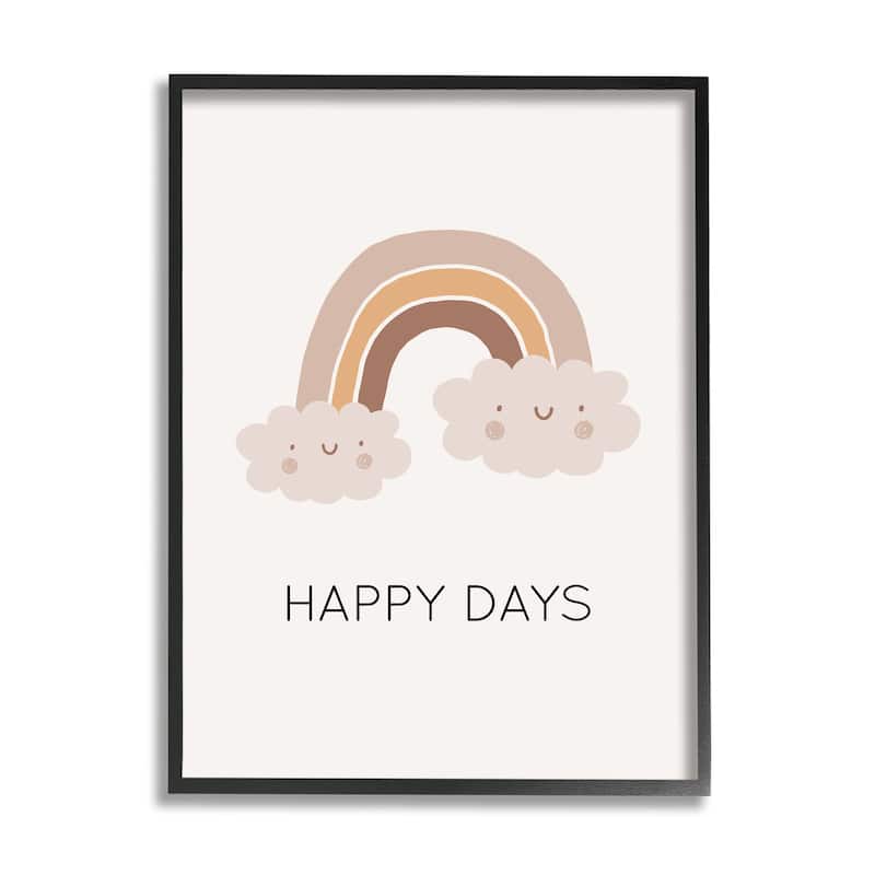 Stupell Happy Days Rainbow Framed Giclee Art Design by LSR Design Studio - 24 x 30 - Black