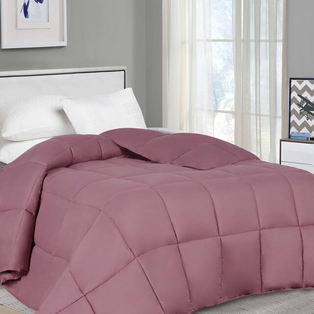 Superior Oversized All Season Down Alternative Reversible Comforter - Full/Queen - Mauve