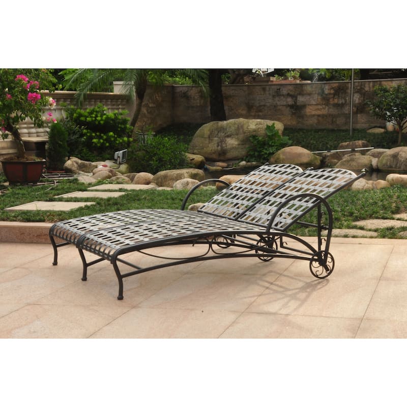 Santa Fe Double Multi-position Patio Chaise - Antique Black