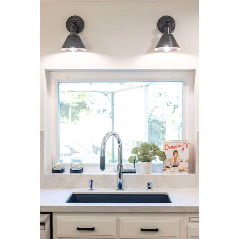 Hudson Valley Lighting Garden City 11" Tall Wall Sconce with Black