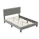 preview thumbnail 5 of 27, Queen Size Platform Bed Frame with Headboard & Wooden Slats Support for Kids Teens Adults No Box Spring, Easy Assembly