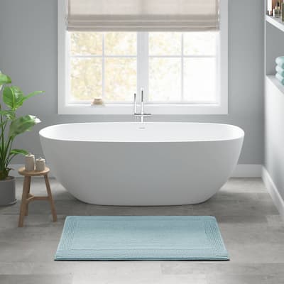 1 PCS 24x44"Tufted 3000 GSM Reversible Bath Rug Blue - 4' x 2'