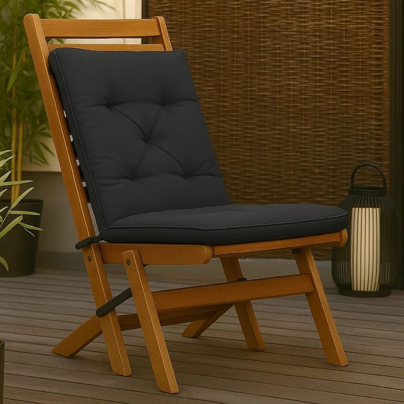 Claire Outdoor Cushion for Bench Set of 2, Dark Gray Fabric, 39 Inch