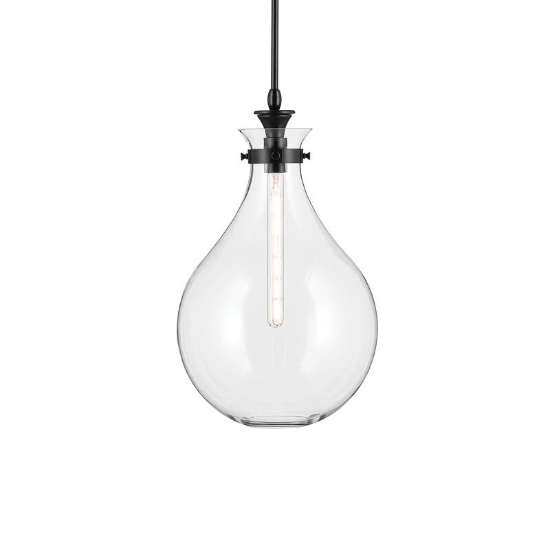 Kichler Lighting Laria 14 Inch 1 Light Pendant with Clear Glass in Black
