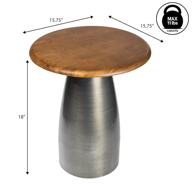 Skye 18" Square Wood/Metal Accent Table - 15.75L x 15.75W x 18H