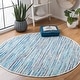 preview thumbnail 39 of 56, SAFAVIEH Handmade Rag Rug Velija Casual Stripe Cotton Rug 4' Round - Turquoise/Multi - Round