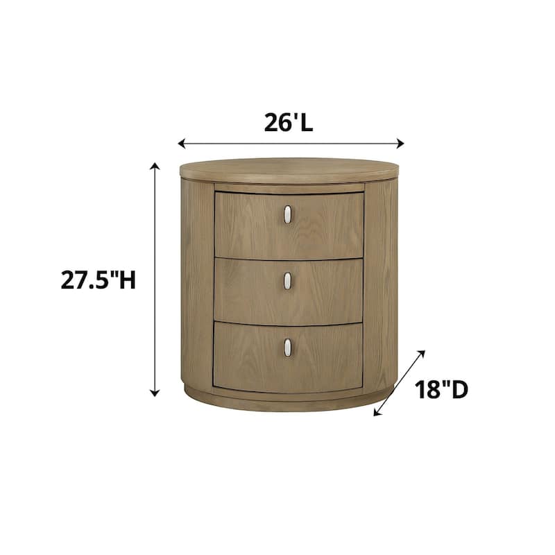 Oval Nightstand - Toffee