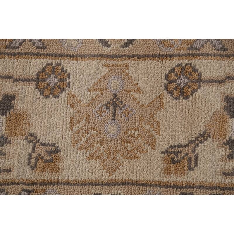 All-Over Oushak Indian Area Rug Hand-Knotted Wool Carpet - 8'2"x 10'0"