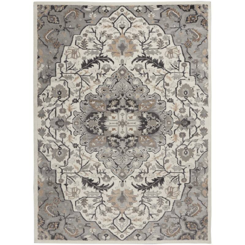 Power Loomed Floral Non Skid Stain Resistant Low Pile Area Rug - 72' X '48' X '0.25