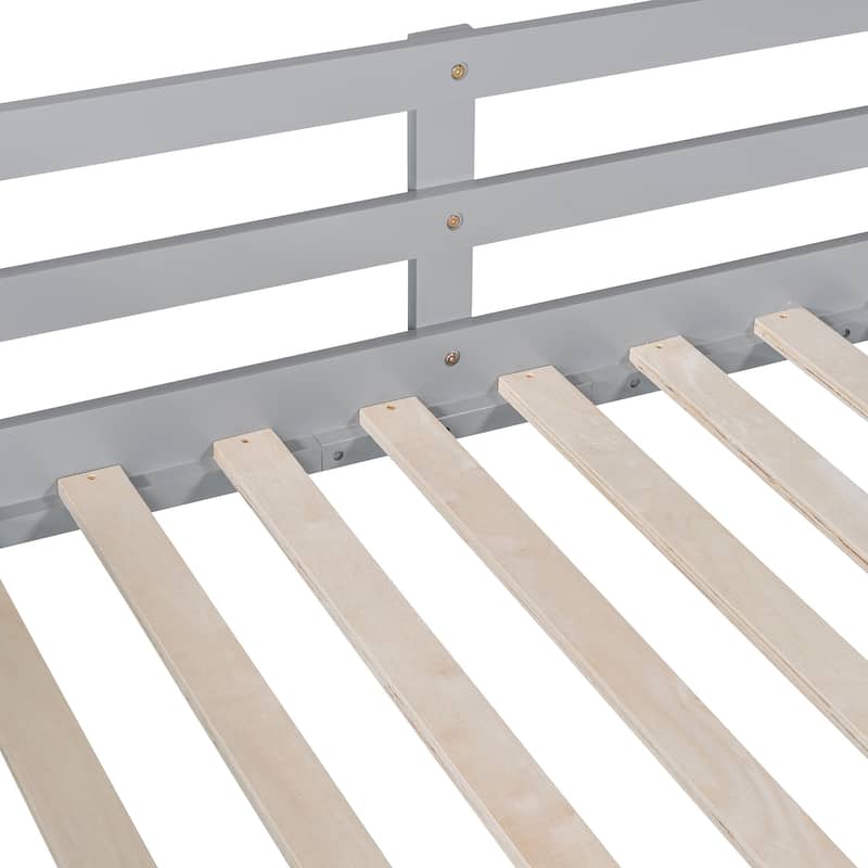 Full over Full Bunk Bed with Twin Size Trundle and Ladder