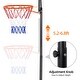 preview thumbnail 3 of 5, Outdoor Portable Adjustable Basketball Hoop Stand with Backboard, Wheels - 5.2 FT to 6.8FT