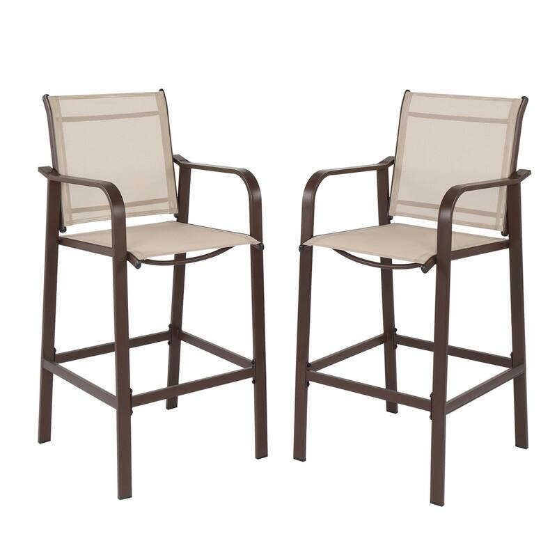Patio 2-Piece Counter Height Bar Stools - Brown