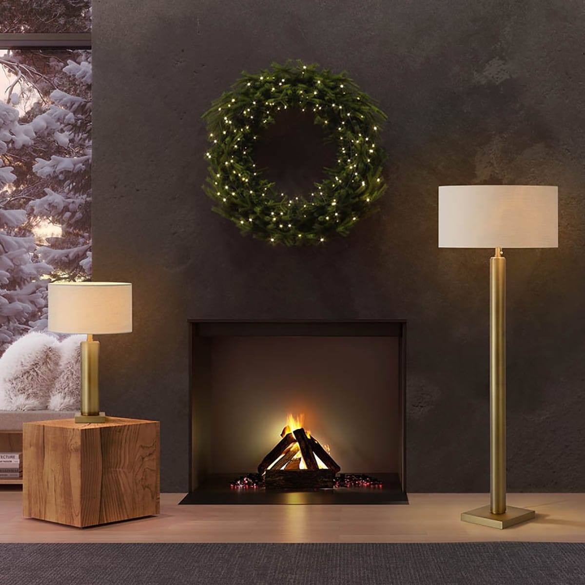 Metal column floor lamp outlet