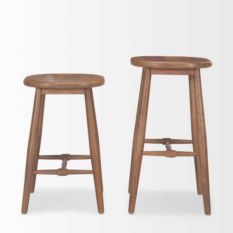 Ernest Medium Brown Wood Counter Stool - 16.5L x 16.5W x 26.0H