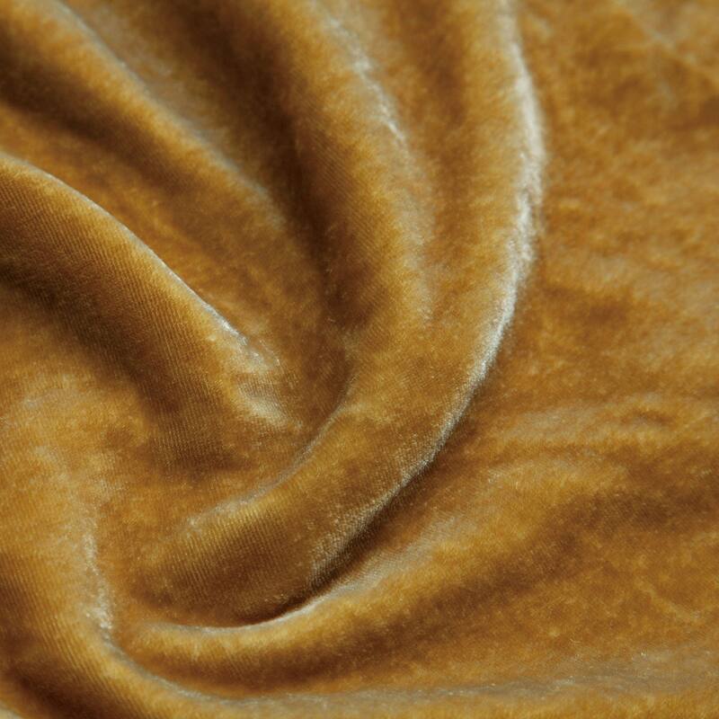 HiEnd Accents Stella Faux Silk Velvet Romantic Western Ruffled Oblong Pillow, 16"x21" - Saffron