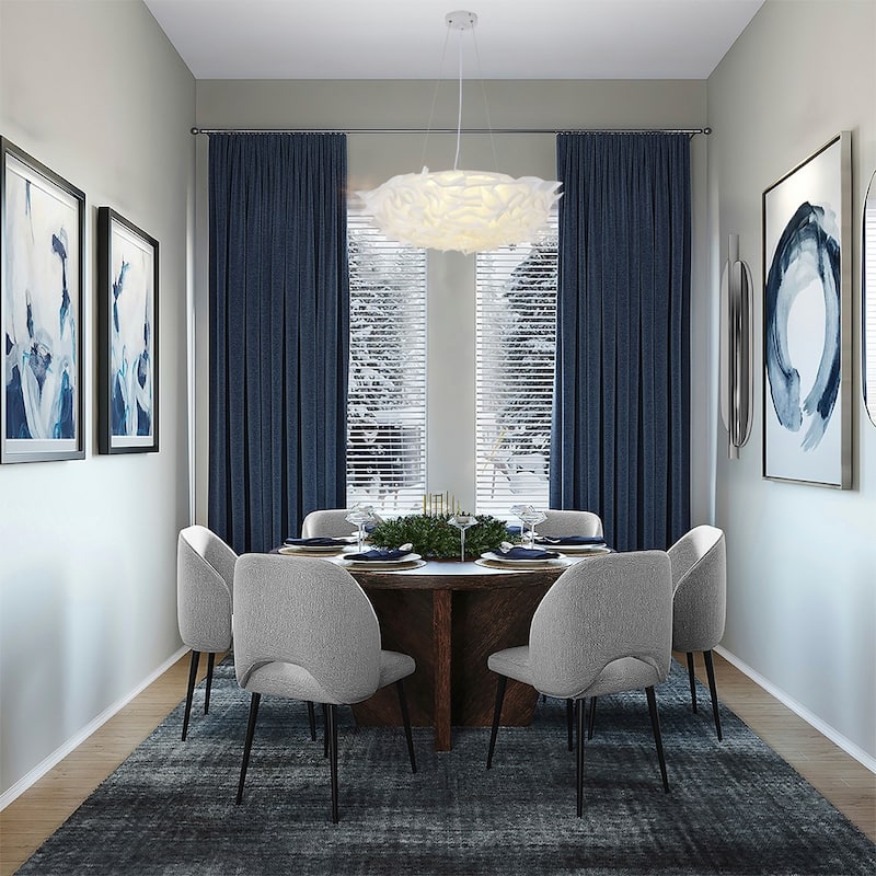 1-Light White Acrylic LED Chandelier With White hardware