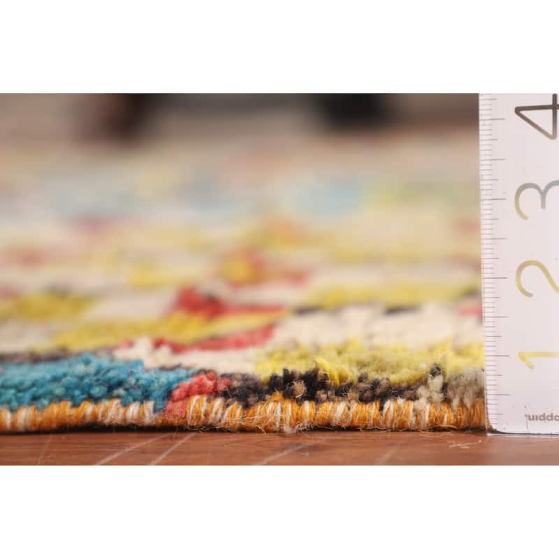 All-Over Moroccan Area Rug Handmade Wool Carpet - 8'11" x 12'9"