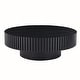 preview thumbnail 19 of 22, Modern Natural Black Round Coffee Table with Sturdy Pedestal No Assembled