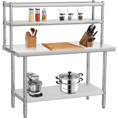 36" X 24" Commercial Work Table with 36" X 12" Shelf