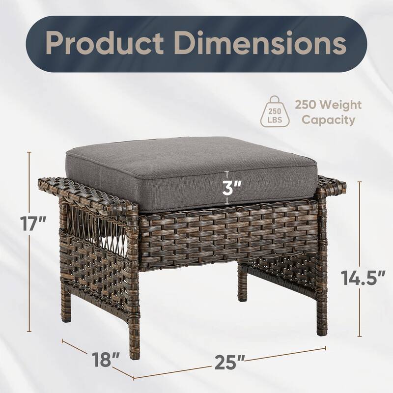 Pocassy Outdoor Swivel Chairs with Sofa Chair Ottoman and Table Set